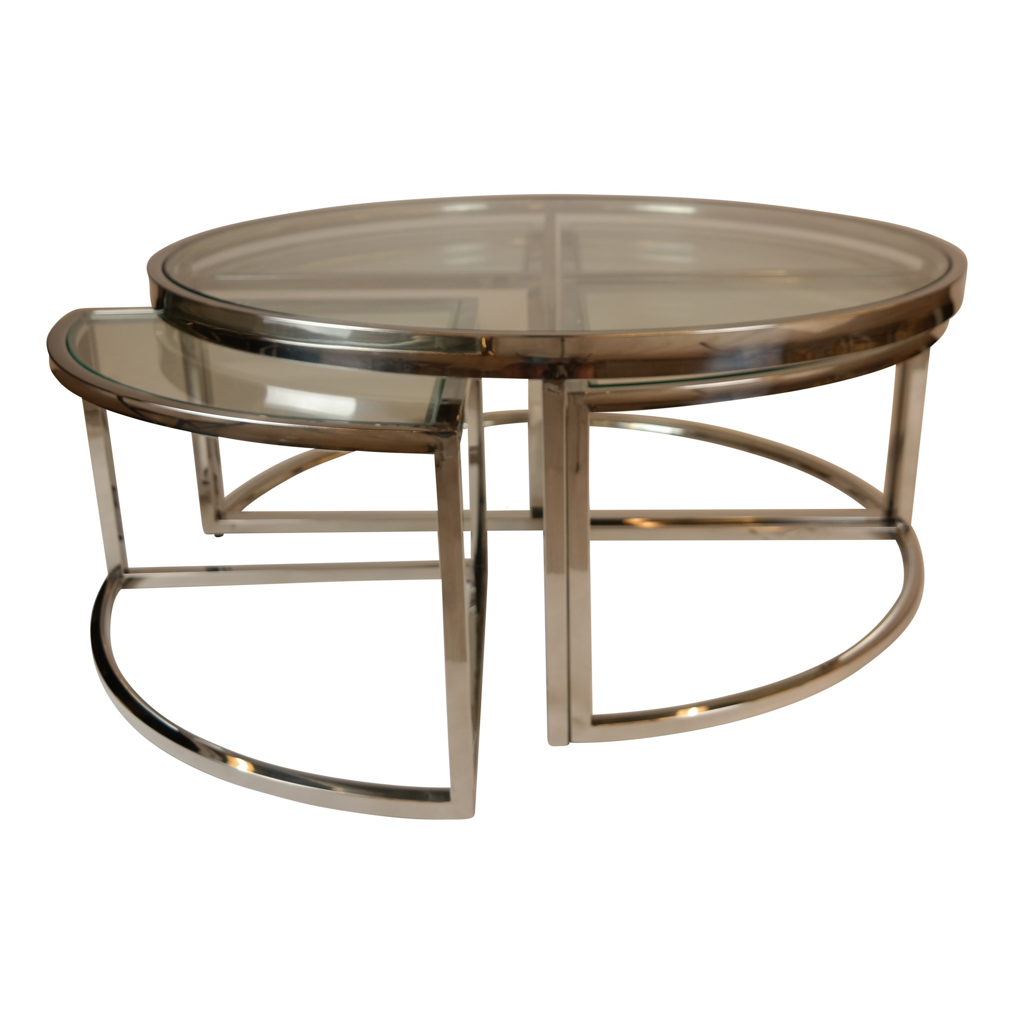 Salontafel Saba Zilverkleurig  - set van 5 - rond