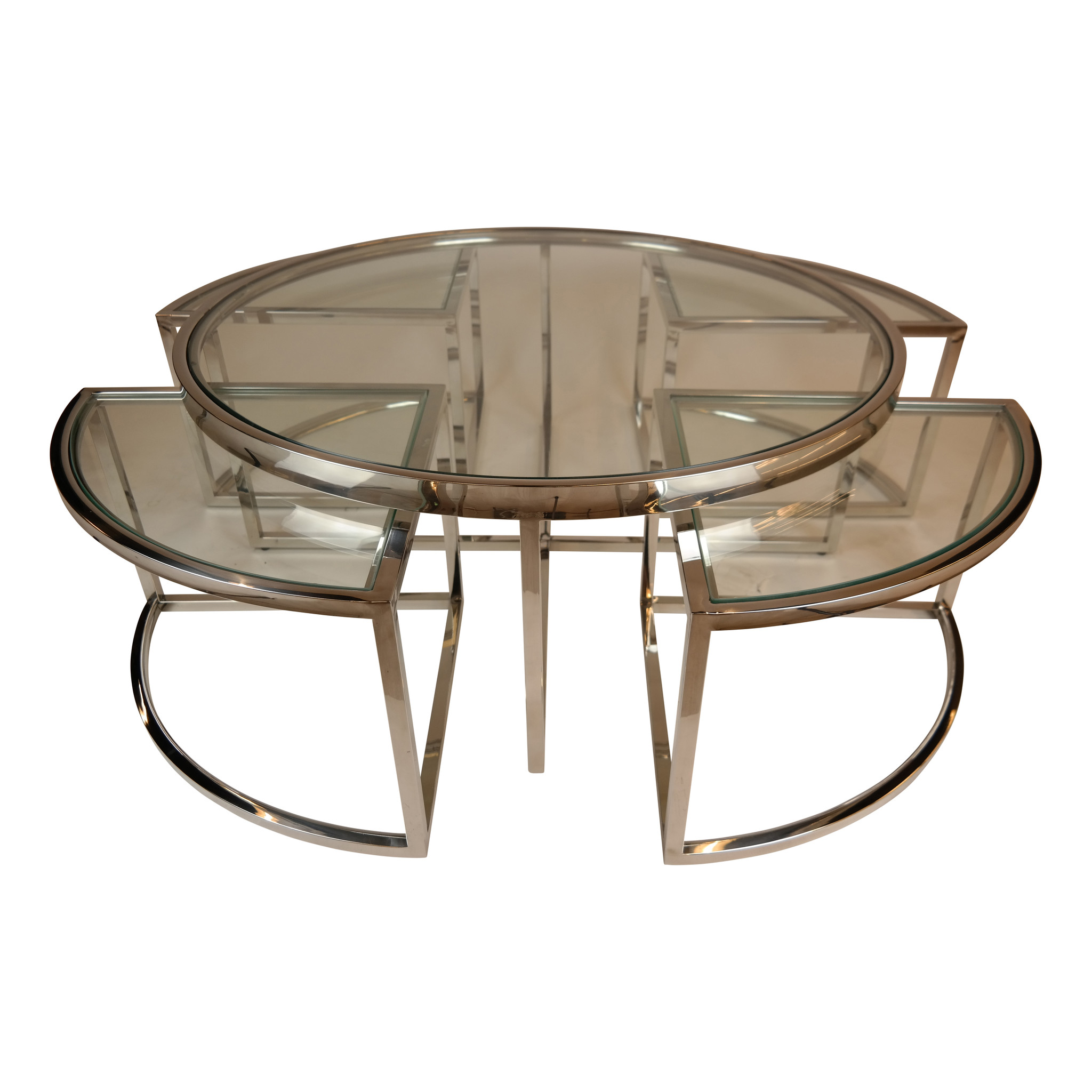 Salontafel Saba Zilverkleurig  - set van 5 - rond