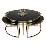 Salontafel Saba  Goudkleurig - set van 5 - rond