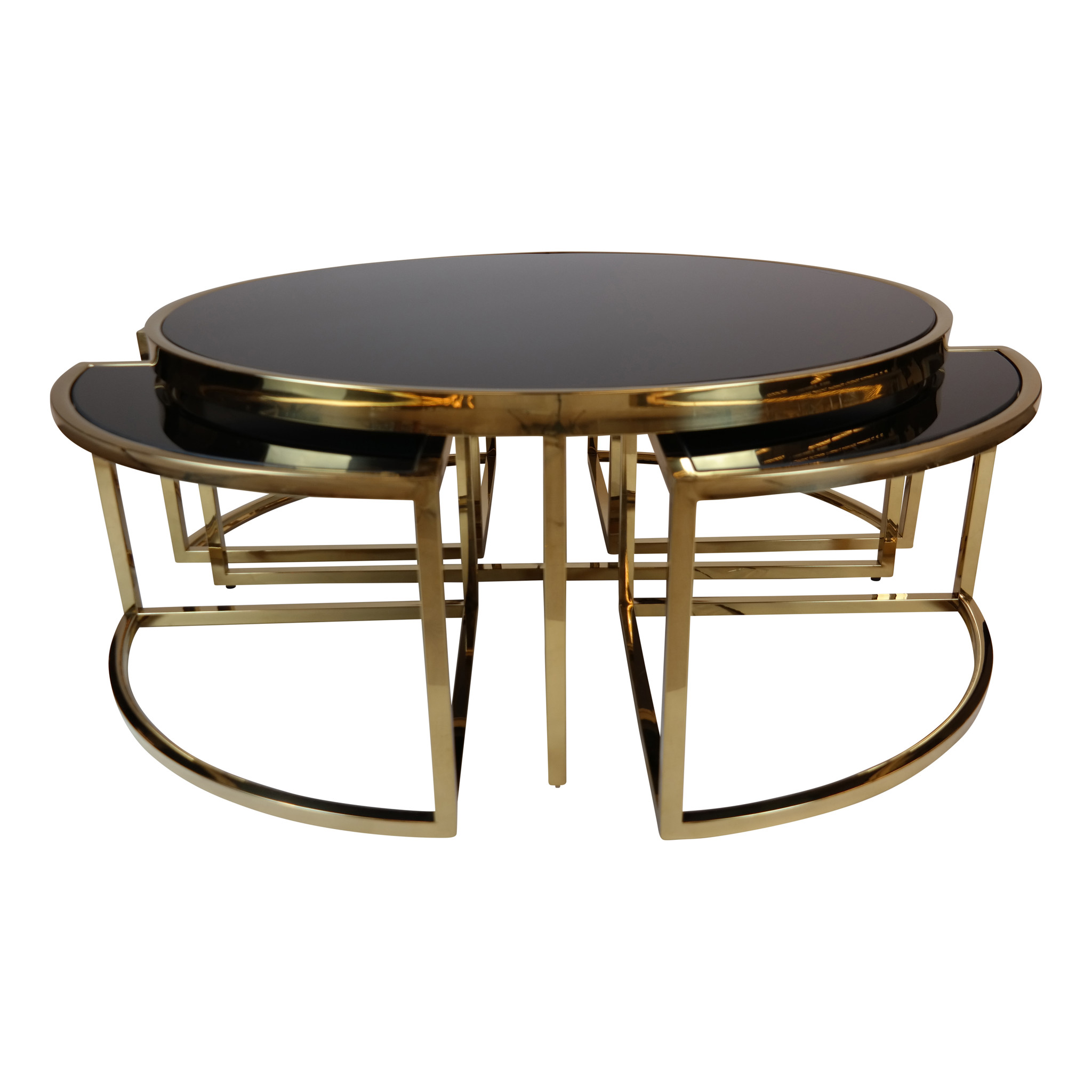 Salontafel Saba Goudkleurig - set van 5 - rond