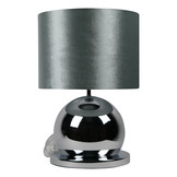 Bollamp - Zilver - Tafellamp - 1 Bol - Ronde Voet