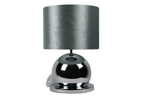 Bollamp - Zilver - Tafellamp - 1 Bol - Ronde Voet