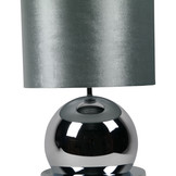 Bollamp - Zilver - Tafellamp - 1 Bol - Ronde Voet