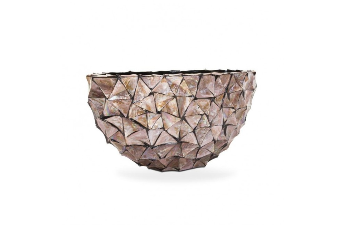 Pot Mother of Pearl L35 B80 H40 cm - Bruin - Schelpenvaas