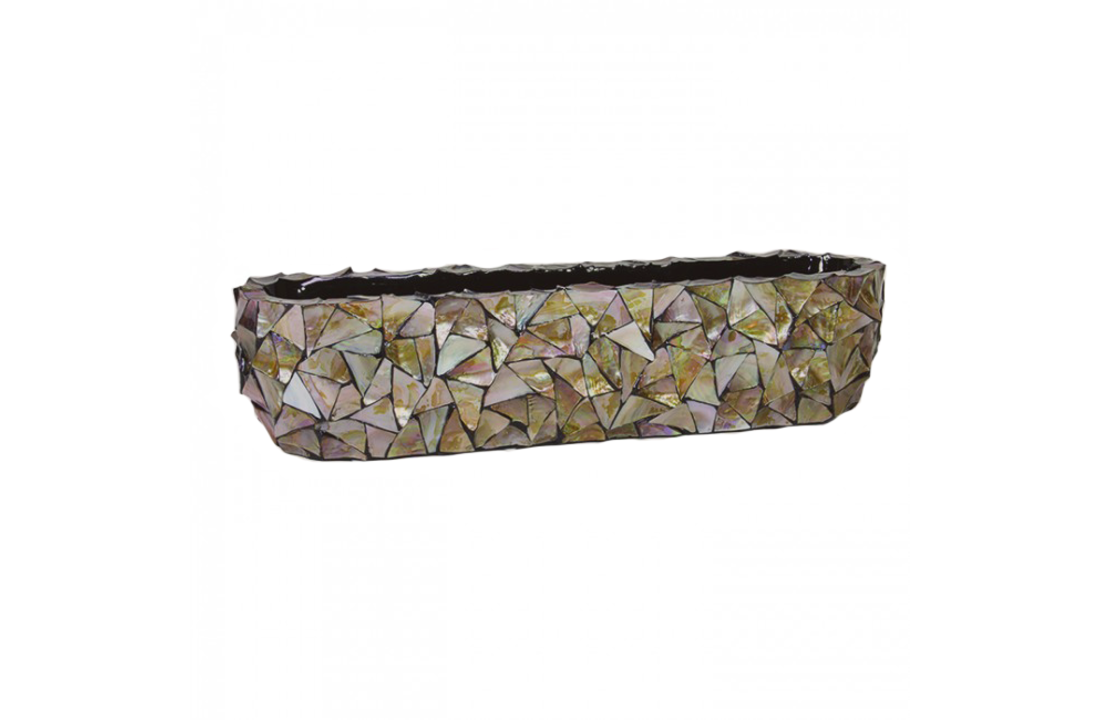 Schuit Mother of Pearl L20 B90 H20 cm - Bruin - Schelpenvaas