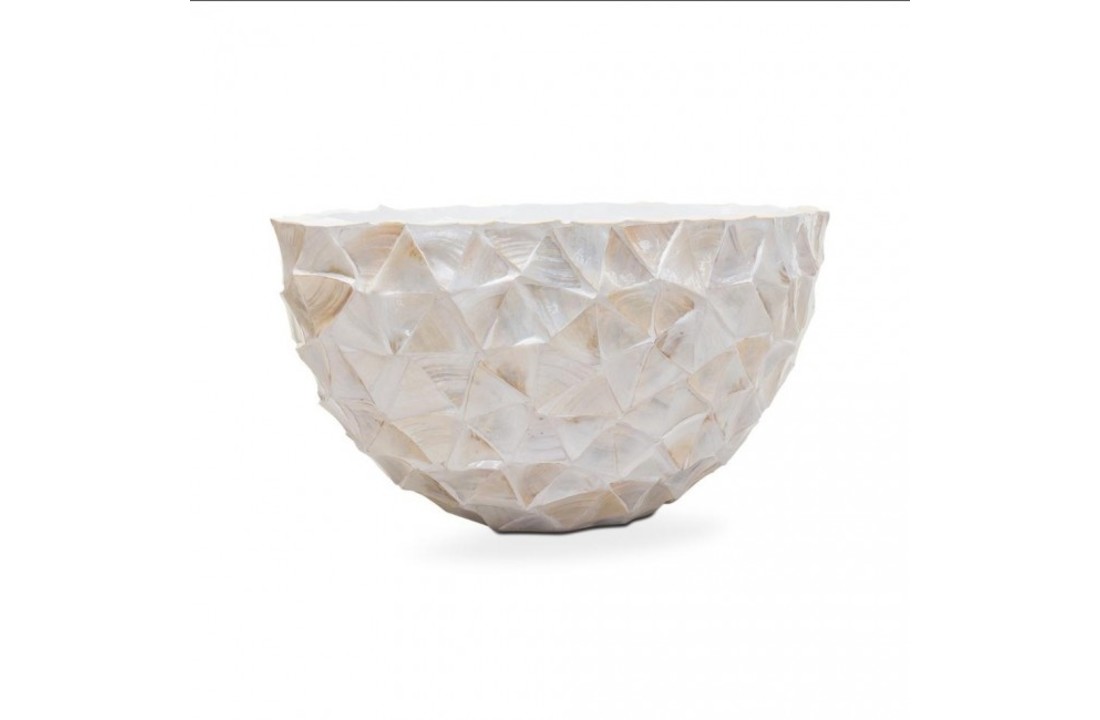 Pot Mother of Pearl L35 B80 H40 cm - Creme - Schelpenvaas