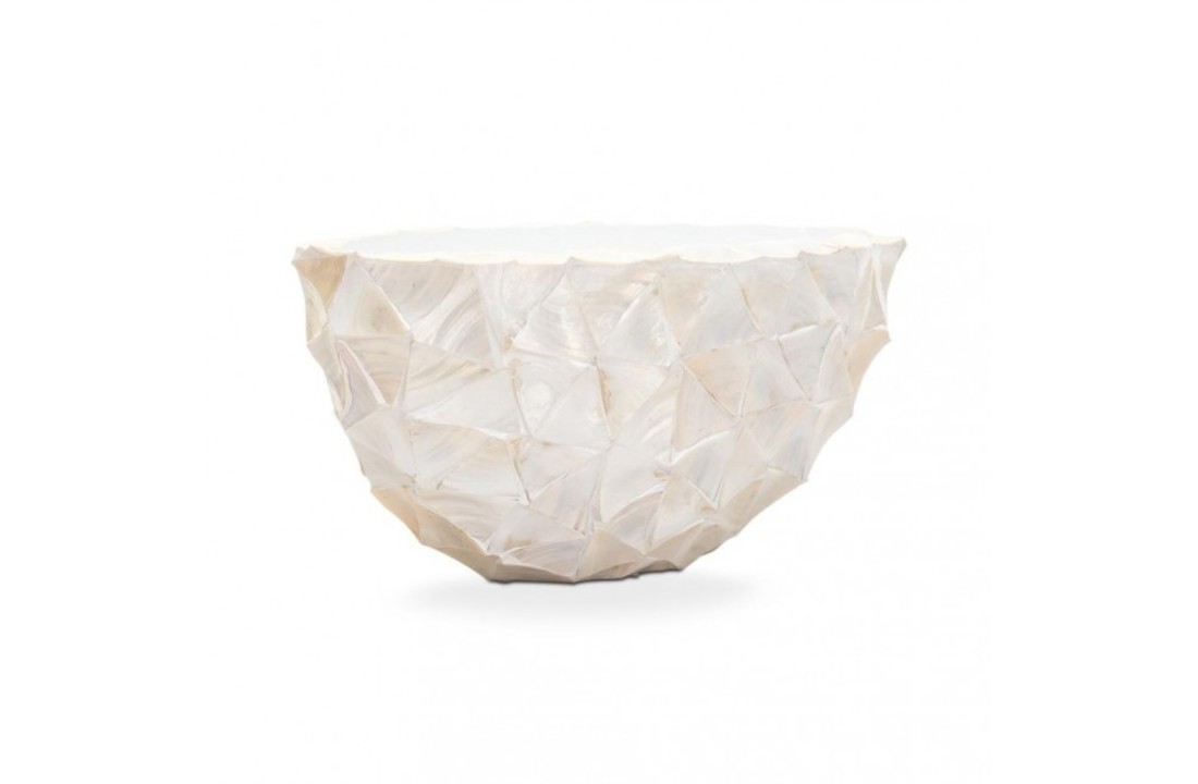 Pot Mother of Pearl L26 B60 H30 cm - Creme - Schelpenvaas