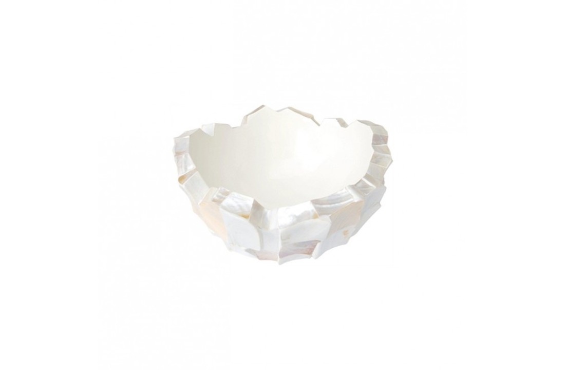 Bowl Mother of Pearl L40 B40 H24 cm - Creme - Schelpenvaas