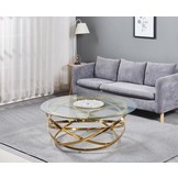 Salontafel Calvin Goud / Transparant bovenblad