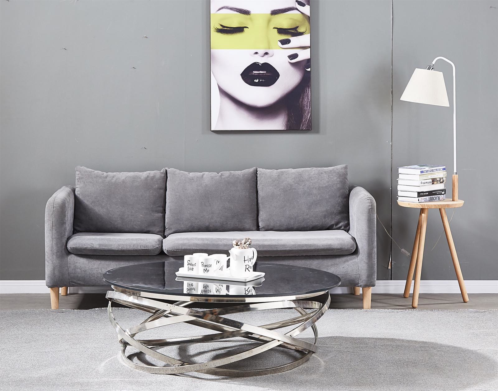 Salontafel Calvin Zwart / Transparant bovenblad