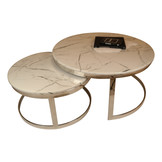 Salontafel Doblo Rond Marmer Zwart set van 2