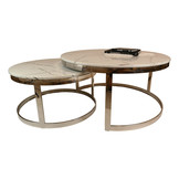 Salontafel Doblo Rond Marmer Zwart set van 2