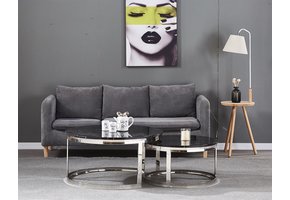 Salontafel Doblo Rond Marmer Zwart set van 2