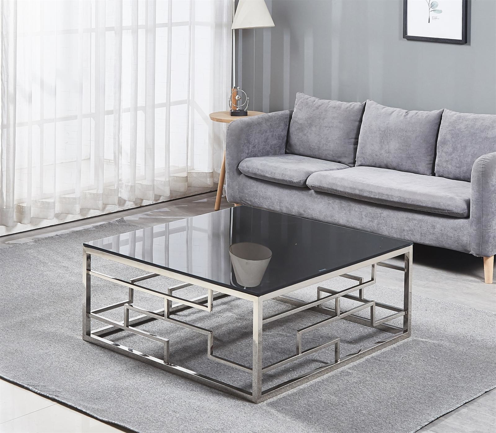 Salontafel Bade Zwart Glas 100 x 100 cm