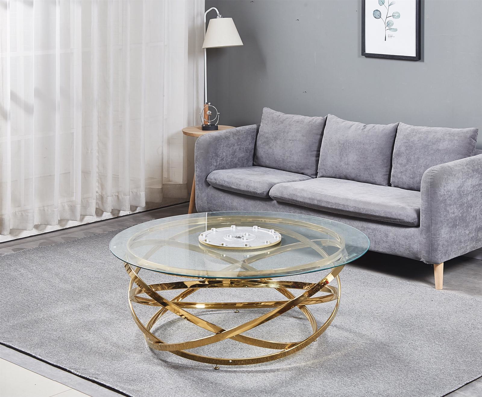 Salontafel Calvin Goud / Zwart bovenblad