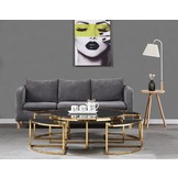 Salontafel Saba  Goudkleurig - set van 5 - rond