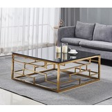 Salontafel Bade Zwart Goud 100 x 100 cm