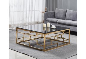 Salontafel Bade Zwart Goud 100 x 100 cm