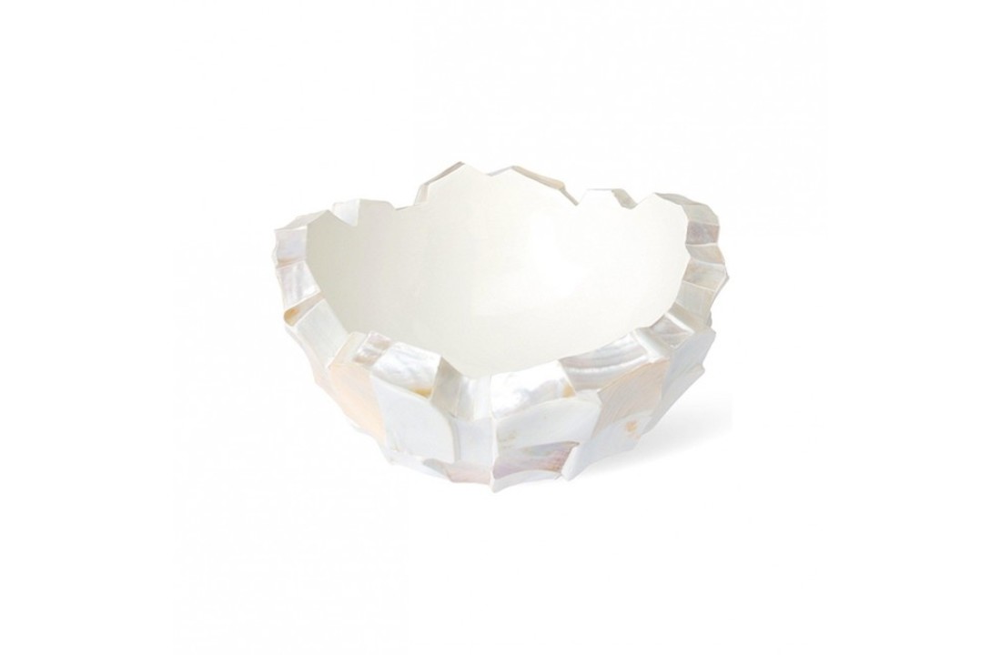 Bowl Mother of Pearl L60 B60 H33 cm - Creme - Schelpenvaas