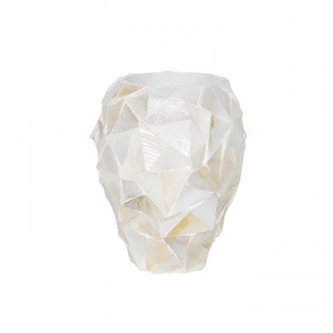 Pot Mother of Pearl D17 H24 - Creme - Schelpenvaas