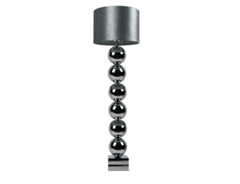 Bollenlamp - Zilver - Vloerlamp - Vierkante voet