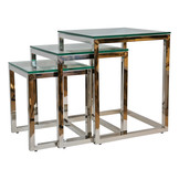 Bijzettafel Karl Zilver Set van 3