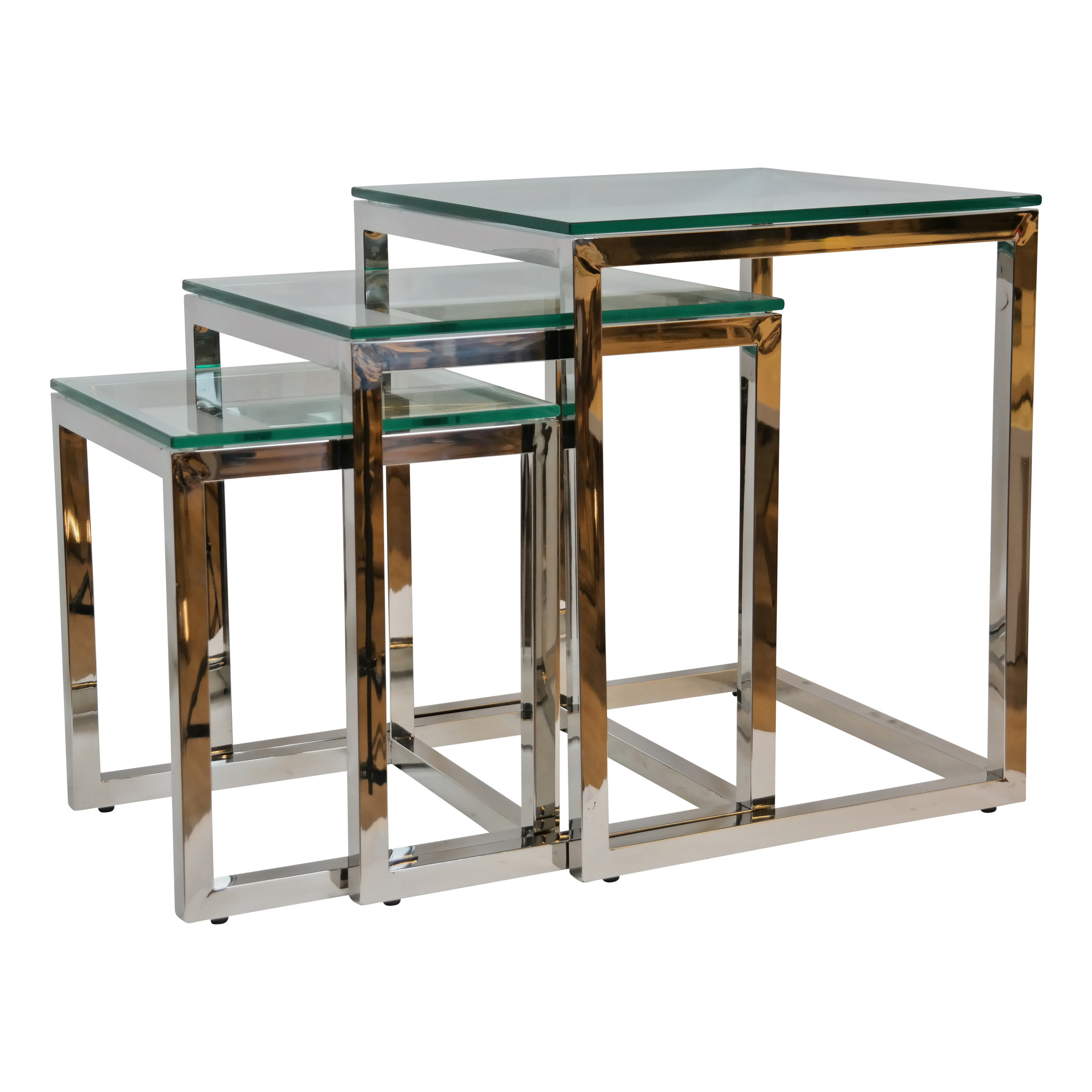 Bijzettafel Karl Zilver Set van 3