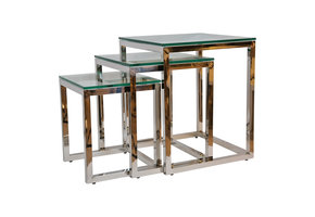 Bijzettafel Karl Zilver Set van 3