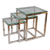 Bijzettafel Karl Zilver Set van 3