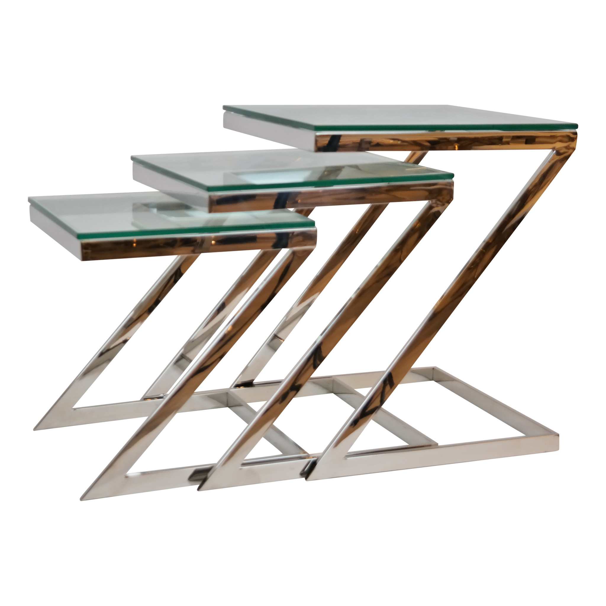 Bijzettafel Poro Zilver Set van 3