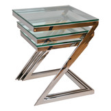 Bijzettafel Poro Zilver Set van 3