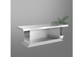 Eettafel Oslo Blok Spiegel Spiegelglas - Zilver