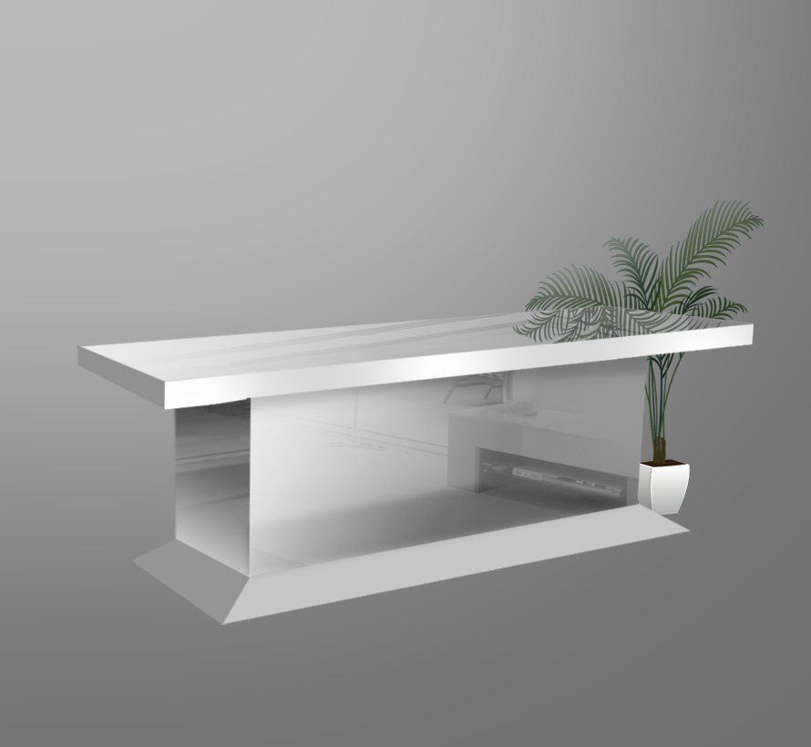 Eettafel Oslo Blok Spiegel Spiegelglas - Zilver