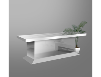 Eettafel Oslo Wit Glas/Spiegel