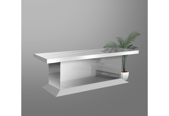 Eettafel Oslo Wit Glas/Spiegel