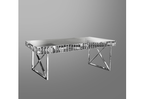 Eettafel Tokyo Zilver Spiegel/Glas