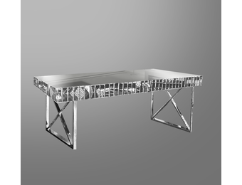 Eettafel Tokyo Zilver Spiegel/Glas