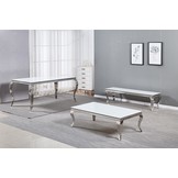 Salontafel Polo Wit Glas 130 x 70 cm