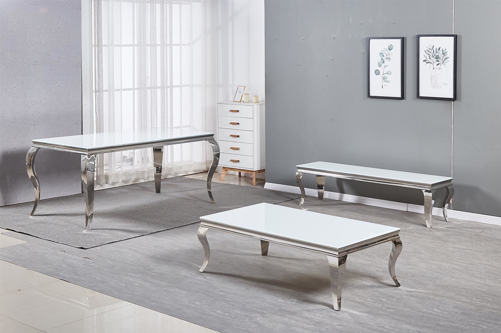 TV-Meubel Polo Wit Glas 160 x 40 cm