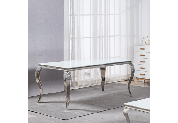 Eettafel Polo Wit Glas