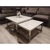 Salontafel Doblo Vierkant Marmer set van 2