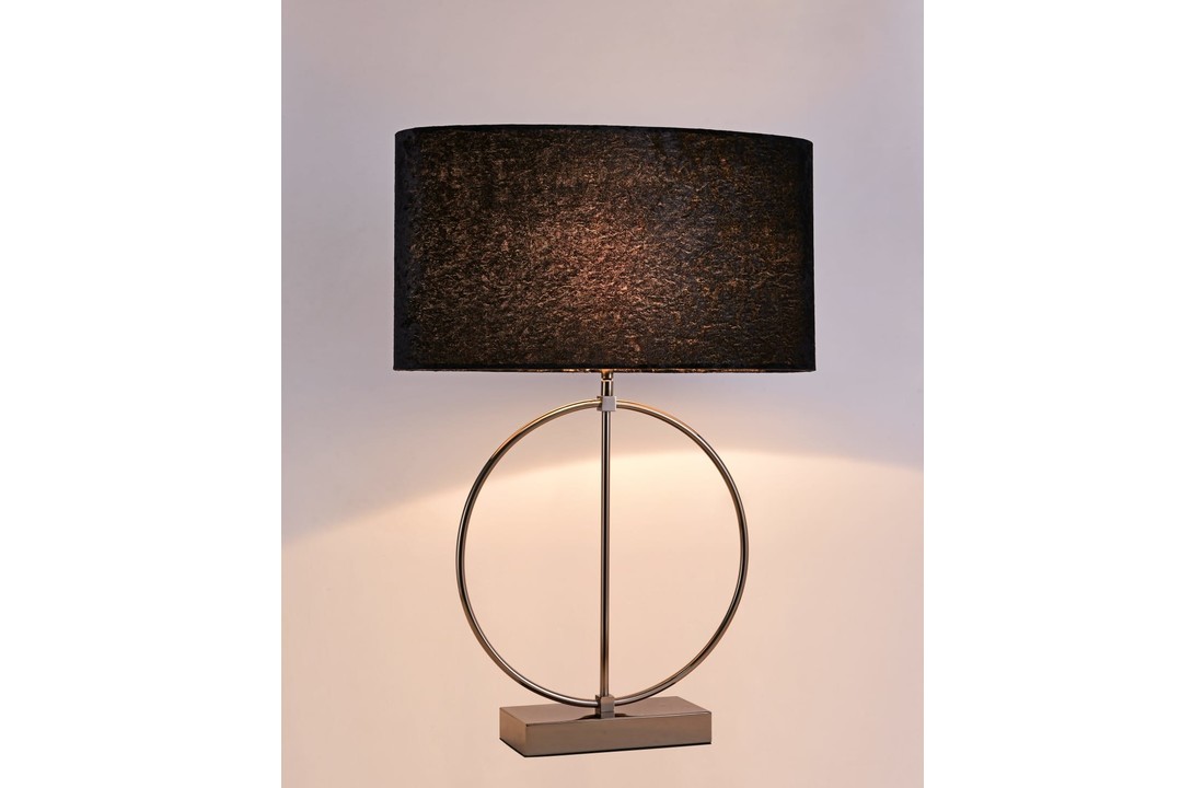 Ringlamp - Antraciet - Tafellamp - 1 ring - Vierkante Voet