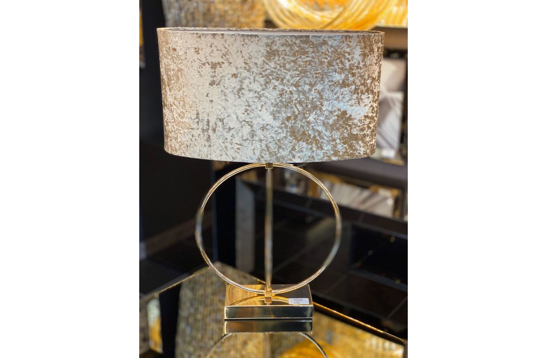 Ringlamp - Zilver - Tafellamp - 1 ring - Vierkante Voet