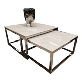 Salontafel Doblo Vierkant Marmer set van 2