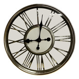 Klok Romy  Zilver - Romeinse cijfers - 44  CM - Kunstof