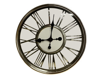 Klok Romy  Zilver - Romeinse cijfers - 44  CM - Kunstof