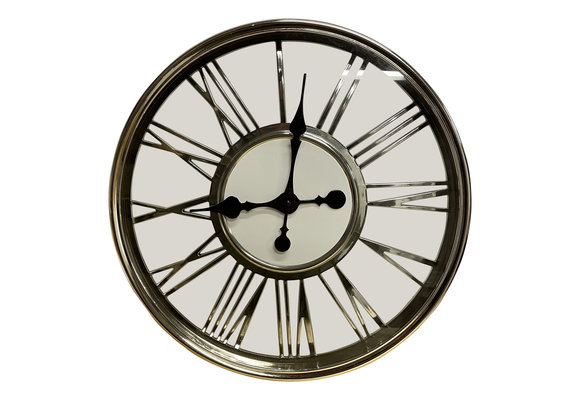 Klok Romy  Zilver - Romeinse cijfers - 44  CM - Kunstof