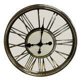 Klok Romy  Zilver - Romeinse cijfers - 44  CM - Kunstof