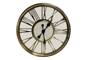 Klok Romy  Goud - Romeinse cijfers - 44  CM - Kunstof