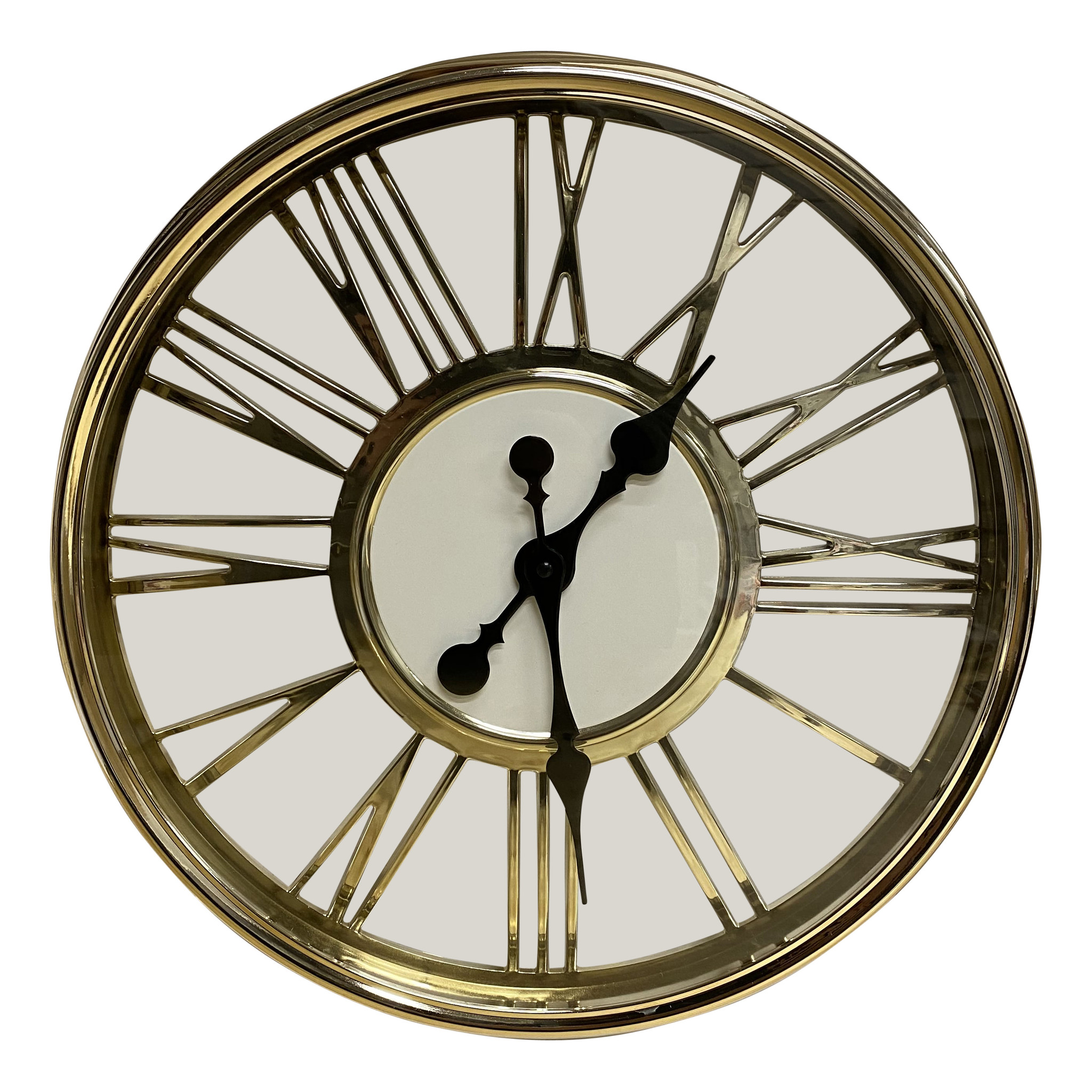 Klok Romy  Goud - Romeinse cijfers - 44  CM - Kunstof